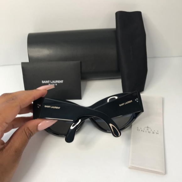 💯 New Authentic SAINT LAURENT Black SL 73 SunglassesCat-eye acetate-frame - Picture 13 of 13